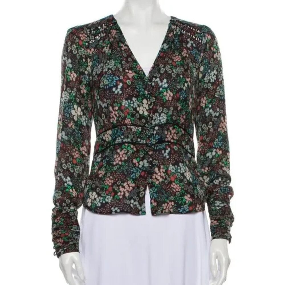 Veronica Beard Silk Floral Blouse